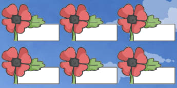 Editable Self Registration Labels (Poppy) - Poppies, Self registration, register, poppy, poppies, editable, labels, registration, child name label, printable labels, Remembrance Day, war, battle, world war, poppy, cross, army, fight, 11 November, Rem