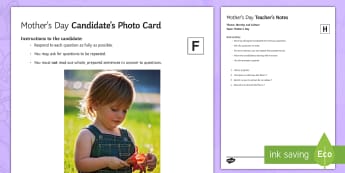 Mother's Day Foundation and Higher Tier Speaking Photo Stimulus Cards French - KS4, French, Mother's Day, fête, mères, picture, GCSE, speaking, foundation, higher, exam, identi