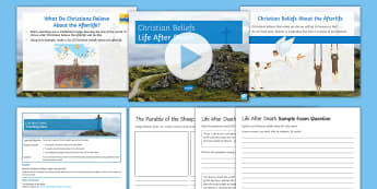 Christian Beliefs about Life after Death Lesson Pack - Afterlife; life after death; sheep and the goats; heaven; hell