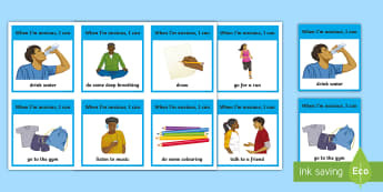 Feeling Anxious Choice Cards - anxiety, angry, mad, frustrated, strategies, calming, self regulation