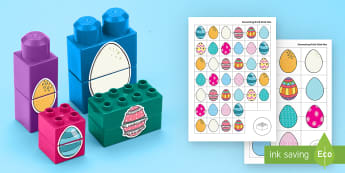 Brenda’s Boring Egg Patterns Matching Connecting Bricks Game - twinkl originals, fiction, EYFS, Early Years, Twinkl Originals, Twinkl Fiction, Brenda, duck, egg, n
