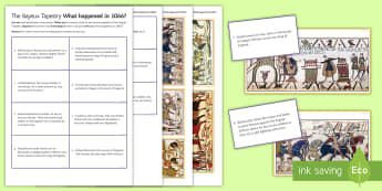 The Bayeux Tapestry Activity Sheet - medieval england, norman conquest, harold godwineson, william of normandy, pevensey, bayeux tapestry