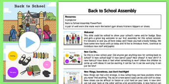 Back to School Assembly Pack - assembly, new start, beginning, change, new