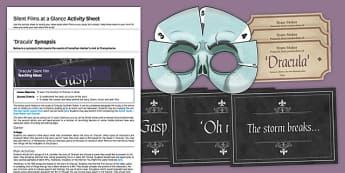 Dracula Silent Film Lesson Pack - KS3, KS2, Dracula, Bram Stoker, Film, Drama, Speaking and Listening, Silent Film, Scripts