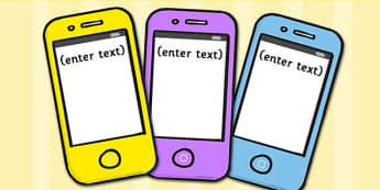 Phone Text Cards - visual aid, card, texts, phones, displays