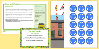 Cars and Roads Small World Play Idea and Printable Resource Pack - Transport and Travel, car, sensory play, driving, imaginary play, tuff spot, tuff tray, road, 