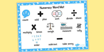 Numeracy Instructions Word Mat - numeracy, word mat, instructions