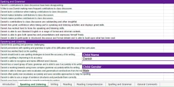 Report Writing Bank of Statements KS3/4 English Spreadsheet - report writing secondary, report comments, report comments KS3, report comments KS4, English reports
