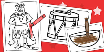 Old King Cole Colouring Sheets - colouring, colour, old king cole