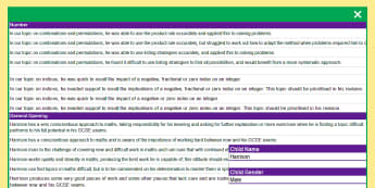 Report Writing Bank of Statements KS4 Maths Spreadsheet - assessment, recording, reporting, progress, feedback, annual, 