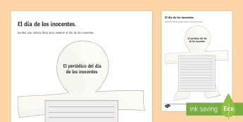 April Fools' Day News Writing Template Spanish - april, fools, day, fake, news, writing, template, creative, worksheet, activity, sheet