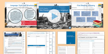 GCSE Poetry Lesson Pack to Support Teaching on 'War Photographer' by Carole Satyamurti - GCSE Poetry, Edexcel Poetry Anthology, Conflict, poetry analysis, poetry comparison.