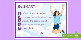 Be Smart A4 Display Poster - Behaviour, Smart, Classroom Management, motivation, display 