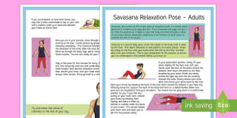 Savasana Relaxation Pose – Adult Yoga Information Cards