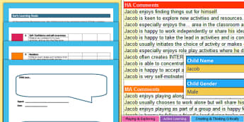 EYFS Report Writing Templates and Bank of Statements Resource Pack 