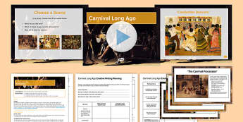 Carnival Long Ago Lesson Pack - Carnival, Lent, Writing, creative writing, KS3, KS4, Venice, Easter, writing prompts, paintings