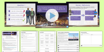 The Changing Economic World Lesson 4: Major Changes in the Economy of the UK Part 1 - primaryindustry, secondary industry, tertiary industry, quaternary industry, post-industrial economy