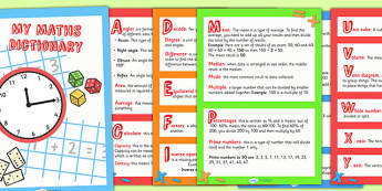 Maths Dictionary - maths, numeracy, dictionary, words, vocabulary