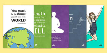 Mahatma Gandhi Quotes Display Posters - change, world, positive, thinking, mindset, overcome, significant, individual