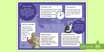 KS2 Making Predictions When Reading Display Poster - predict, infer, reading comprehension, details stated and implied, classroom environment
