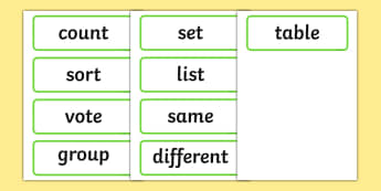 Maths Organising and Using Data Word Cards - maths organising data, maths using data, word cards, maths data word cards, maths word cards