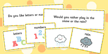 Circle Time Choice Cards - visual, choices, activity, activities