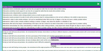 Report Writing Bank of Statements KS3/4 Maths Spreadsheet - Monitoring, Tracking, Recording, Reporting, Assessment