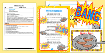10 Fat Sausages EYFS Busy Bag Plan - 10, fat, sausages, busy bag, plan, eyfs