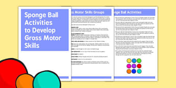 Sponge Ball Gross Motor Skills Activities - gross motor, activity