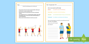 Volleyball: Overarm Serve Techniques Card - PE, KS3, KS4, volleyball, serve, over arm, technique