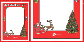 Staff Christmas Party Poster Template - staff, christmas party, poster, staff room