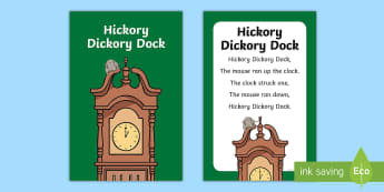Hickory Dickory Dock Nursery Rhyme IKEA Tolsby Frame - Hickory Dickory Dock, nursery rhyme, Ikea Tolsby frames, baby signing, baby sign language, communica