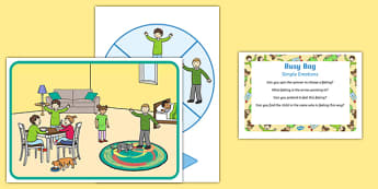 Simple Emotions Busy Bag Prompt Card and Resource Pack