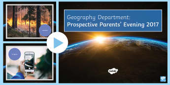 Geography Department Prospective Parent's Evening PowerPoint - KS 3, Geography, Prospective parents evening, blooms taxonomy, verbs
