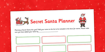 Secret Santa Planner - secret santa, planner, secret, santa, christmas, stree-free