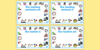 Editable Classroom Teacher/TA/NN Signs (Design 2) - Classroom sign, welcome, teacher, teaching assistant, welcome sign, door sign, class sign, KS1 sign,  Editable sign, class door sign