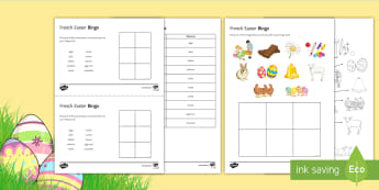 French Easter Bingo - KS3, French, Easter, bingo, loto, game, jeu, Pâques, custom, French