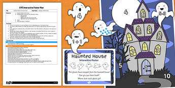 Haunted House Interactive Poster Plan and Resource Pack - haunted house, halloween, poster, plan