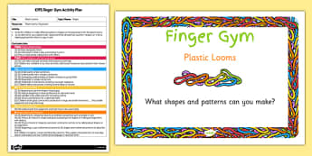 EYFS Plastic Looms Finger Gym Activity Plan and Prompt Card Pack