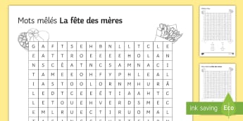 Mother's Day Differentiated Word Search English/French - KS3, French, Mother's Day, word, search, mots, mêlés, fête, mères, vocabulary, writing, activit