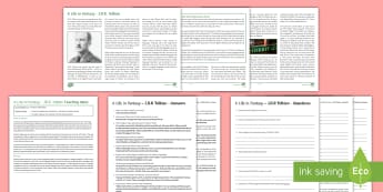A Life in Fantasy: J.R.R. Tolkien Differentiated Reading Comprehension Activity - Tolkien Day, J.R.R. Tolkien, reading comprehension, KS 3, ESL, reading, vocabulary, challenging voca