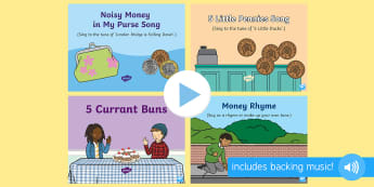 Money Songs and Rhymes PowerPoints Pack - pounds, pennies, penny, sterling, singing, song time