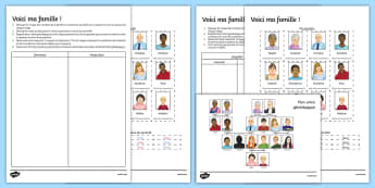 Here Is My Family Activity Sheet French - KS3, French, Family, Relationships, famille, tree, arbre généalogique,French