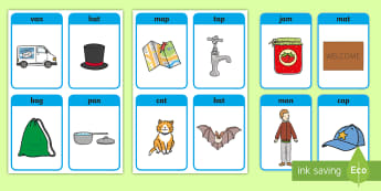 CVC Word Cards (a) - CVC 'a' Phoneme EYFS Matching Cards