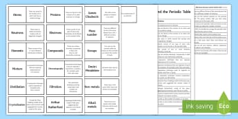 AQA Atomic Structure and the Periodic Table Loop Cards - atoms, elements, compounds, neutrons, electrons, protons, isotopes, groups, periods