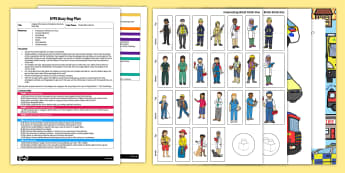 People Who Help Us Emergency Services EYFS Busy Bag Plan and Resource Pack - People who help us, blocks, emergency, fire engine, police, ambulance, police car, paramedic, fire fighter, EYFS plan