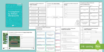 GCSE Poetry Lesson Pack to Support Teaching on 'A Complaint' by William Wordsworth - GCSE Poetry, a complaint, william wordsworth, imagery, language, context, structure, revision.