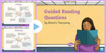 Guided Reading Questions by Bloom's Taxonomy PowerPoint - Priority Resources, blooms, thinking skills, higher thinking, mastery, reading, comprehension, quest