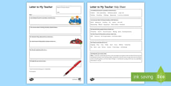 Letter to My New Secondary Form Teacher - Secondary Transition Resources, letter, transition, form teacher, induction, about myself
