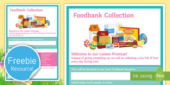 Foodbank Lenten Promise Display Poster  - Food Bank, foodbank, hunger, charity, volunteer, community, food parcels, crisis, Lent, Lenten, East